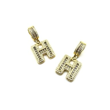 19x16mm aukso sp. nerūdijančio plieno pakabukas su cirkoniais H raidė, 1vnt. 19x16mm aukso sp. nerūdijančio plieno pakabukas su cirkoniais H raidė, 1vnt.