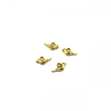 13x7mm aukso sp. pakabukas paukštis, 31vnt.