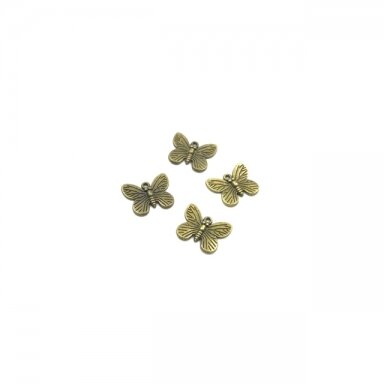 18x14mm žalvario sp. pakabukas drugelis, 11vnt.