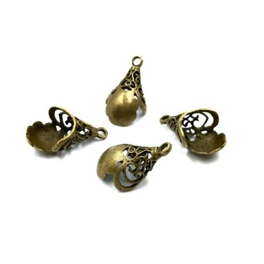19x32mm žalvario sp. kepurėlės, 5vnt.
