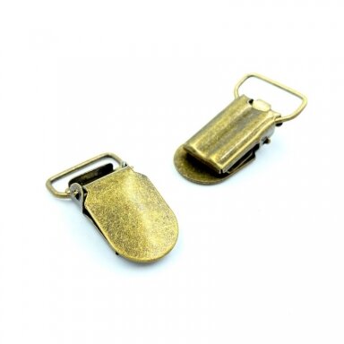19x34mm žalvario sp. metalinis čiulptuko laikiklio užsegimas, 2vnt.