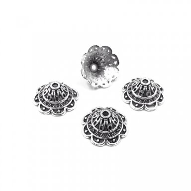 19x8mm sidabro sp. kepurėlės, 17vnt.