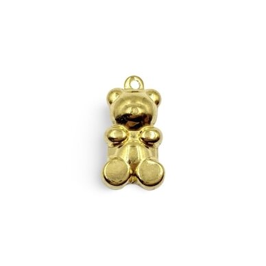 19x11mm 14k aukso sp. nerūdijančio plieno pakabukas meškiukas, 1vnt. 19x11mm 14k aukso sp. nerūdijančio plieno pakabukas meškiukas, 1vnt.