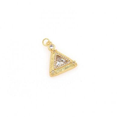 19x15mm 18k aukso sp. nerūdijančio plieno pakabukas trikampis, 1vnt. 1