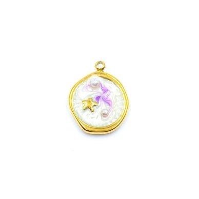 19x15mm 18k aukso sp. nerūdijančio plieno pakabukas žvaigždė, 1vnt. 19x15mm 18k aukso sp. nerūdijančio plieno pakabukas žvaigždė, 1vnt.
