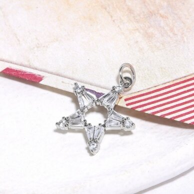 19x17mm platinos sp. nerūdijančio plieno pakabukas žvaigždė, 1vnt. 19x17mm platinos sp. nerūdijančio plieno pakabukas žvaigždė, 1vnt.