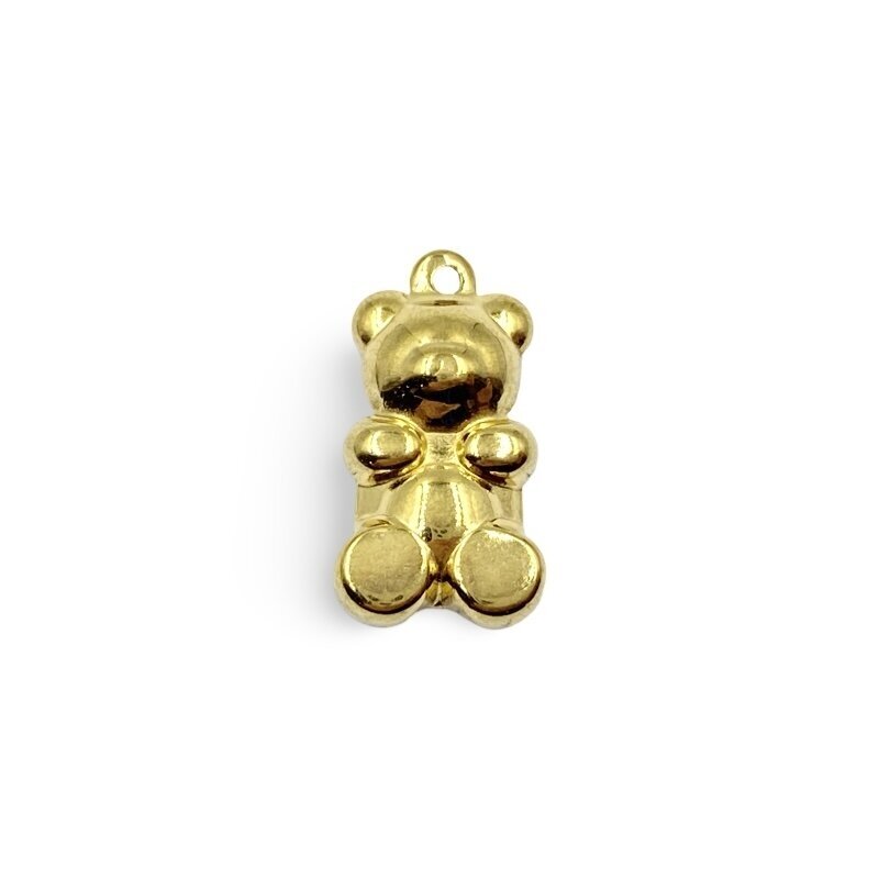 19x11mm 14k aukso sp. nerūdijančio plieno pakabukas meškiukas, 1vnt. 19x11mm 14k aukso sp. nerūdijančio plieno pakabukas meškiukas, 1vnt.