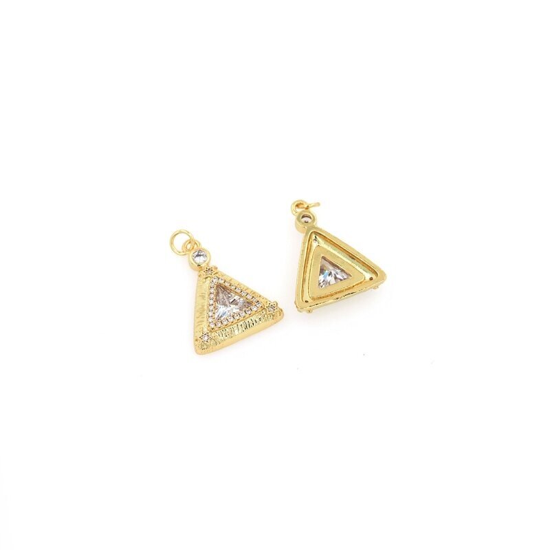 19x15mm 18k aukso sp. nerūdijančio plieno pakabukas trikampis, 1vnt. 2