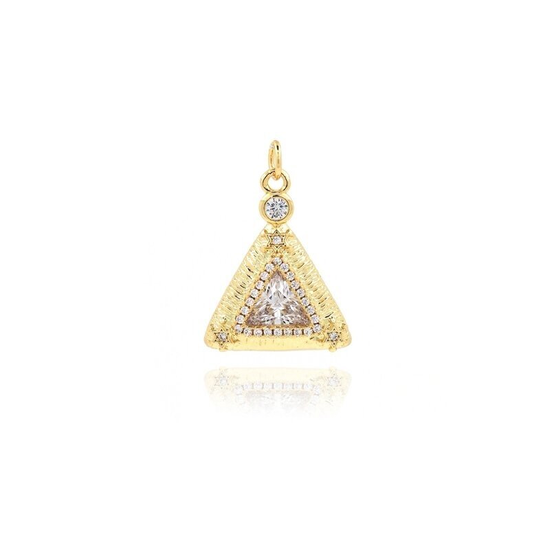 19x15mm 18k aukso sp. nerūdijančio plieno pakabukas trikampis, 1vnt.