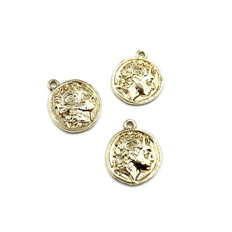 19x16mm 16k aukso spalvos nerūdijančio plieno pakabukas, 1vnt.