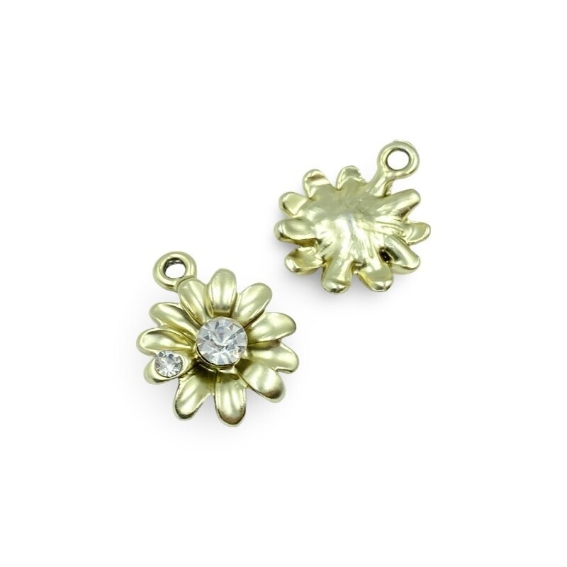 19x16mm aukso sp. pakabukas gėlė, 1vnt.