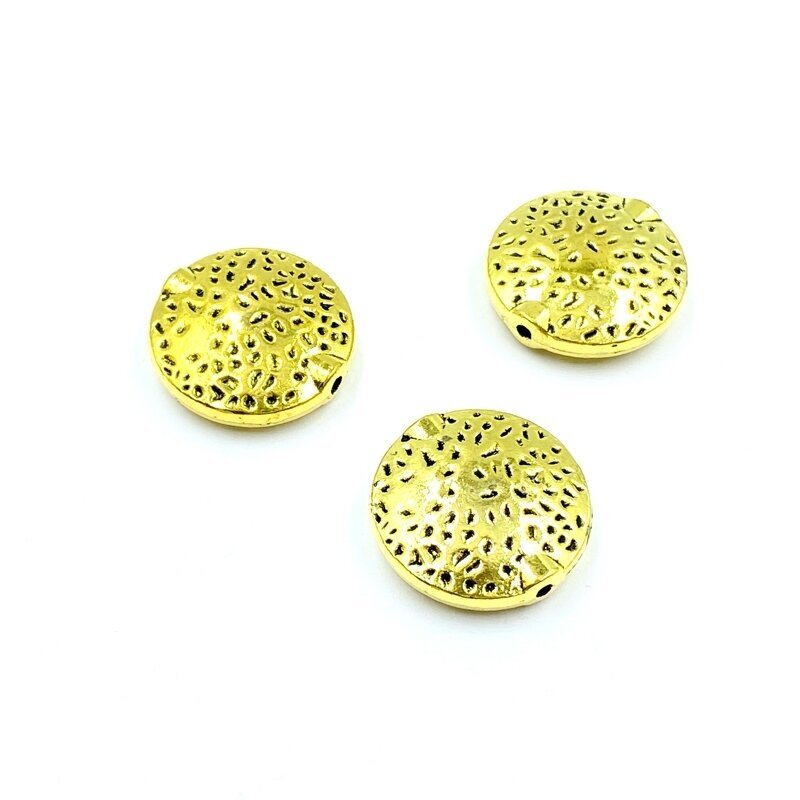 19x19mm aukso sp. intarpai, 3vnt.