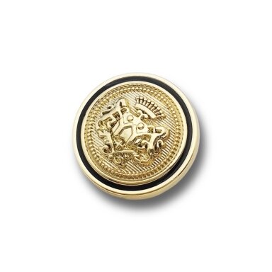 20mm aukso ir juodos sp. metalinė saga su kilpute, 2vnt.