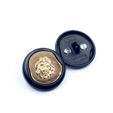20mm juodos ir aukso sp. metalinė saga su kilpute, 1vnt.