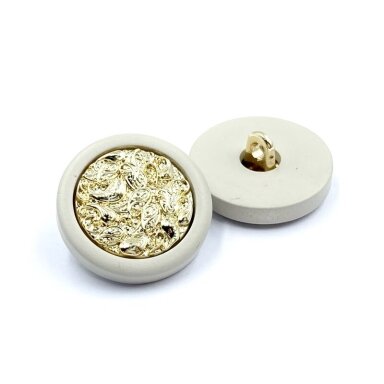 20mm kreminės ir aukso sp. metalinė saga su kilpute, 2vnt.