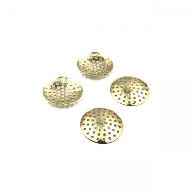 25mm skersmens aukso sp. perforuotas diskas, 18vnt. 25mm skersmens aukso sp. perforuotas diskas, 18vnt.