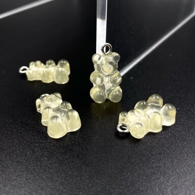 20x11mm gelsvos sp. plastiko pakabukas meškiukas, 2vnt. 20x11mm gelsvos sp. plastiko pakabukas meškiukas, 2vnt.