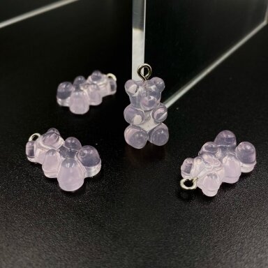 20x11mm rožinės sp. plastiko pakabukas meškiukas, 2vnt. 20x11mm rožinės sp. plastiko pakabukas meškiukas, 2vnt.