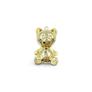 20x12mm 14k aukso sp. nerūdijančio plieno pakabukas meškiukas, 1vnt.