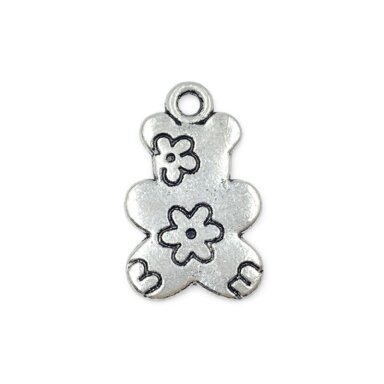 20x12mm sidabro sp. pakabukas meškiukas, 11vnt.