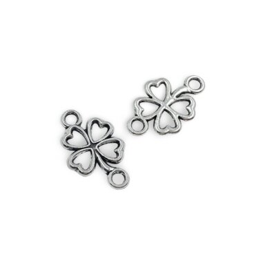 20x13mm sidabro sp. pakabukas dobilas, 27vnt.