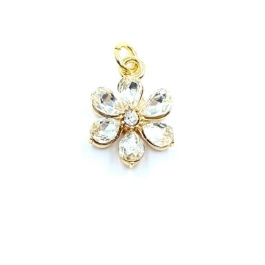 20x14mm 14k aukso sp. nerūdijančio plieno pakabukas gėlytė, 1vnt.