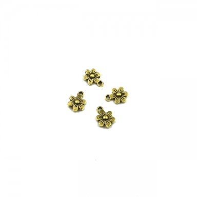 12x9mm aukso sp. pakabukas gėlytė, 33vnt.