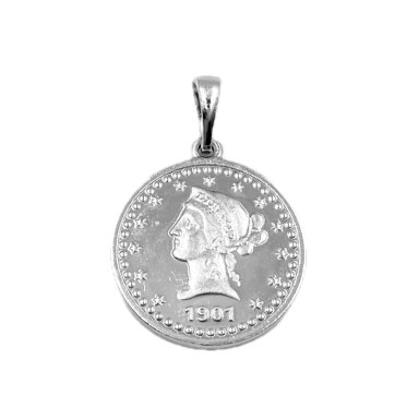 20x18mm platinos sp. nerūdijančio plieno pakabukas, 1vnt.