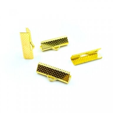 20x8mm aukso sp. užbaigimo detalė juostelei, 14vnt.