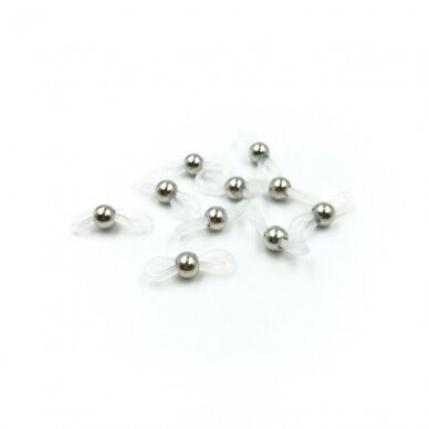 20mm skaidrios sp. užbaigimo detalės akinių gumutės, sidabro sp. burbuliuku, 10vnt. 20mm skaidrios sp. užbaigimo detalės akinių gumutės, sidabro sp. burbuliuku, 10vnt.