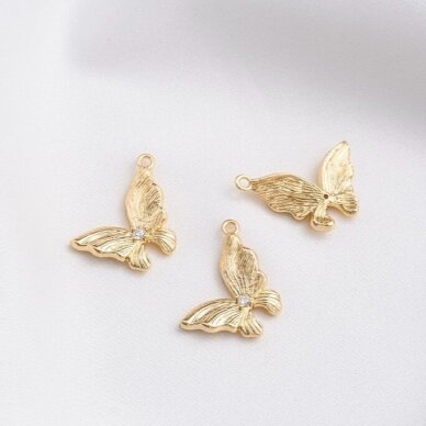 20x14mm 14k aukso sp. nerūdijančio plieno pakabukas drugelis, 1vnt. 20x14mm 14k aukso sp. nerūdijančio plieno pakabukas drugelis, 1vnt.