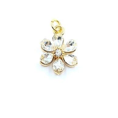 20x14mm 14k aukso sp. nerūdijančio plieno pakabukas gėlytė, 1vnt. 20x14mm 14k aukso sp. nerūdijančio plieno pakabukas gėlytė, 1vnt.