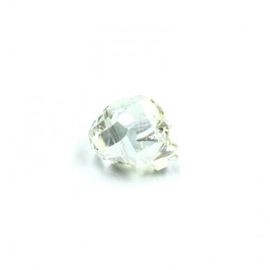 20x17mm gelsvos AB sp. stiklo karoliukas kaukolė, 1vnt. 2