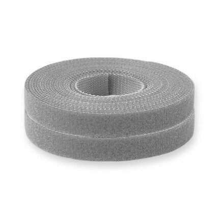 20mm pilkos sp. dvipusė velcro juosta, ±2m