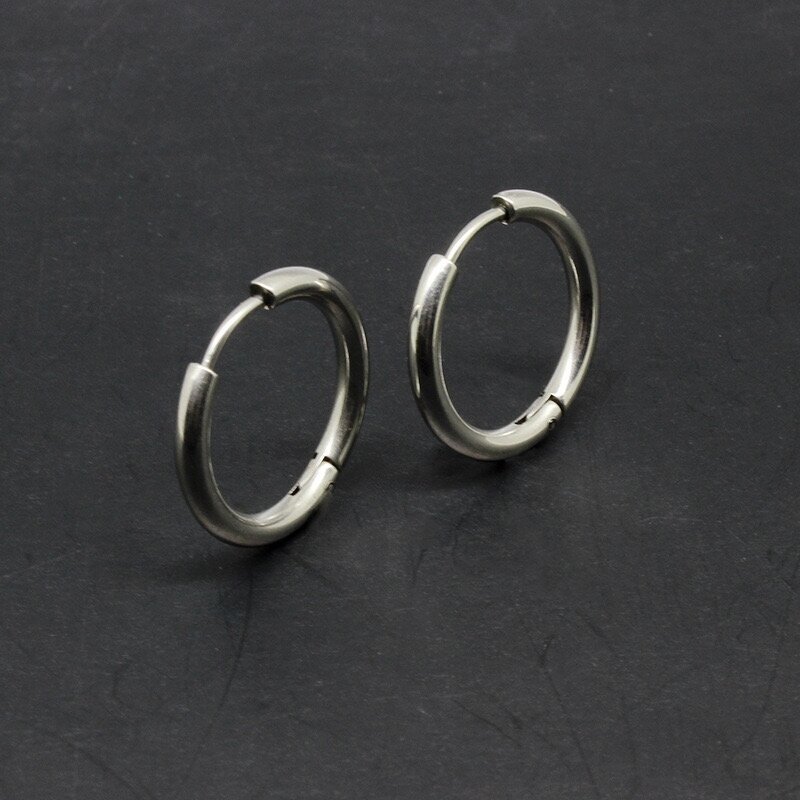 20mm platinos sp. nerūdijančio plieno auskarų įvėrimai, 2vnt.