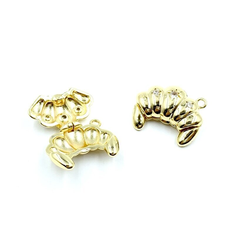 20x16mm 14k aukso sp. nerūdijančio plieno pakabukas kruasanas, 1vnt. 20x16mm 14k aukso sp. nerūdijančio plieno pakabukas kruasanas, 1vnt.