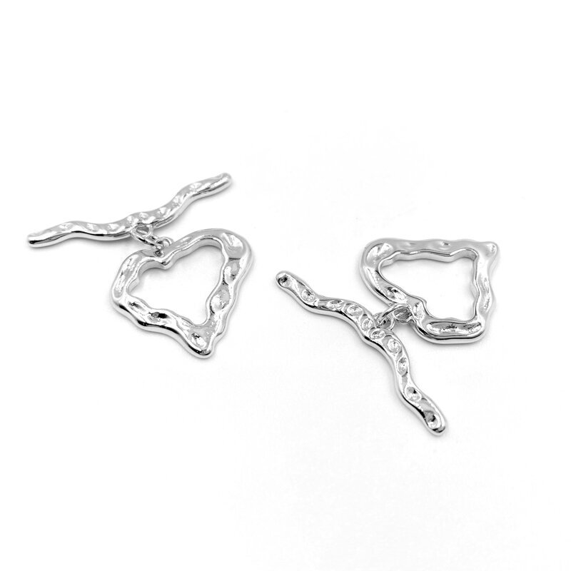 17x26mm platinos sp. nerūdijančio plieno perkišamas užsegimas, 1vnt.