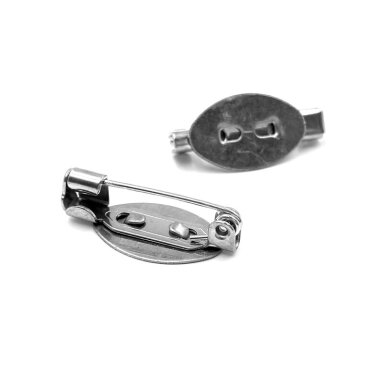 21mm platinos sp. nerūdijančio plieno segės užsegimas su pagrindu, 1vnt.