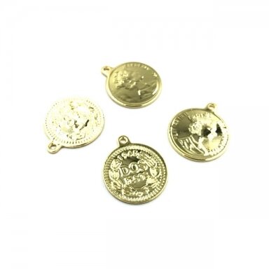 21x18mm aukso sp. nerūdijančio plieno pakabukas moneta, 1vnt. 21x18mm aukso sp. nerūdijančio plieno pakabukas moneta, 1vnt.
