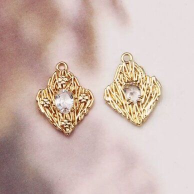 21x16mm rausvo aukso sp. nerūdijančio plieno pakabukas, 1vnt. 21x16mm rausvo aukso sp. nerūdijančio plieno pakabukas, 1vnt.