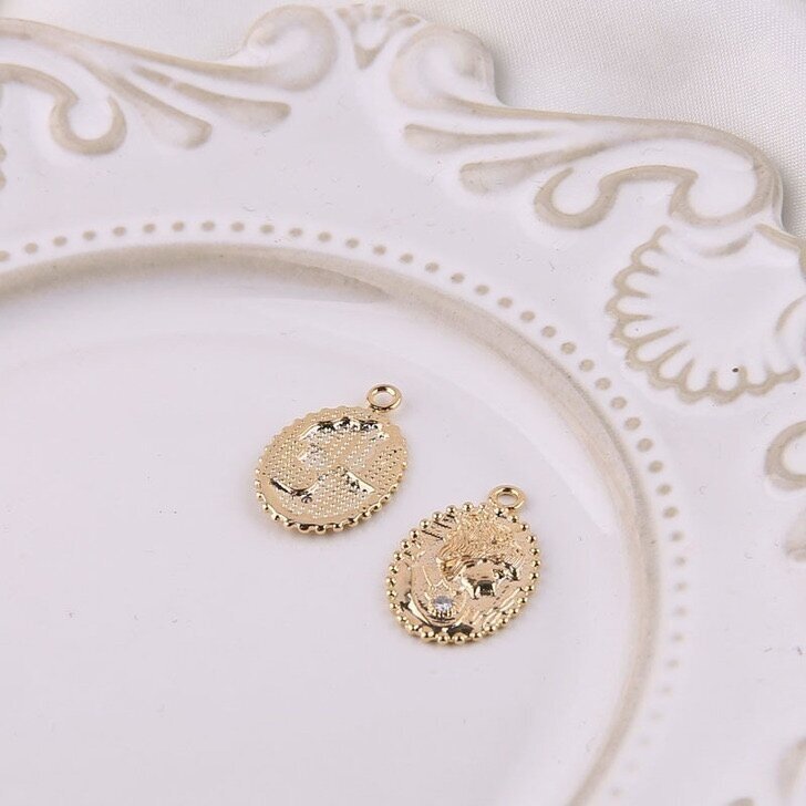 21x14mm 14k aukso sp. nerūdijančio plieno pakabukas, 1vnt.