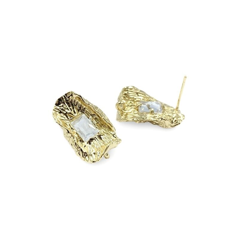 21x13mm 14k aukso sp. nerūdijančio plieno auskarų įvėrimai, 2vnt.