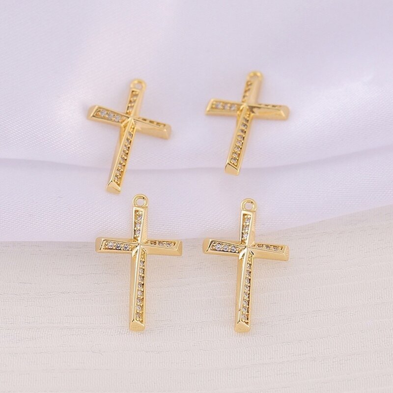 21x13mm 14k aukso sp. nerūdiojančio plieno pakabukas kryžius, 1vnt. 21x13mm 14k aukso sp. nerūdiojančio plieno pakabukas kryžius, 1vnt.