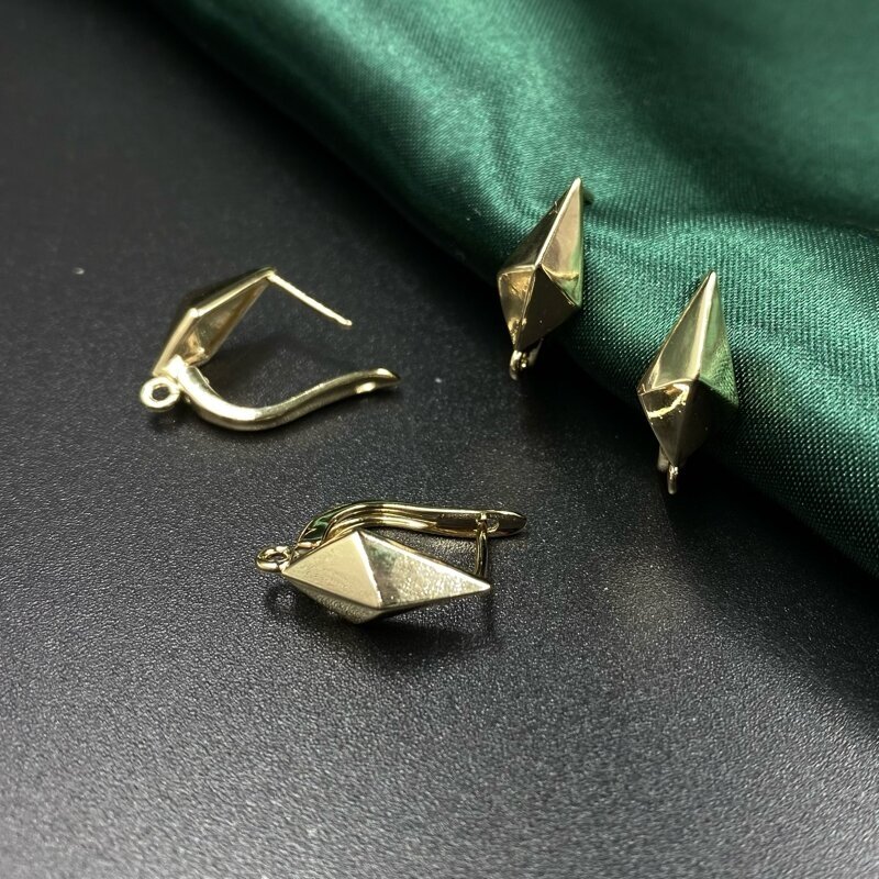 21x8mm 14k aukso sp. nerūdijančio plieno auskarų įvėrimai, 2vnt.