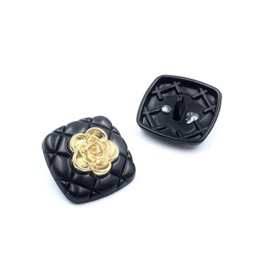 22mm aukso ir juodos sp. metalinė saga su kilpute, 1vnt.