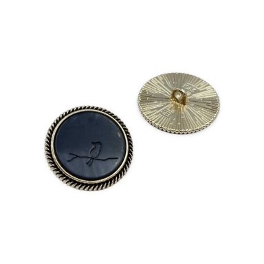 22mm aukso ir juodos sp. metalinė saga su kilpute, 2vnt.
