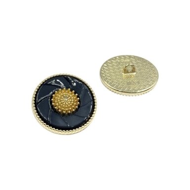 22mm aukso ir juodos sp. metalinė saga su kilpute, 2vnt.
