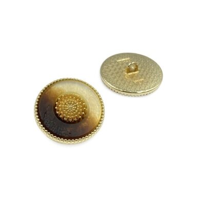 22mm aukso ir rudos sp. metalinė saga su kilpute, 2vnt.