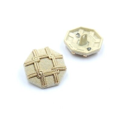 22mm kreminės ir aukso sp. metalinė saga su kilpute, 1vnt.