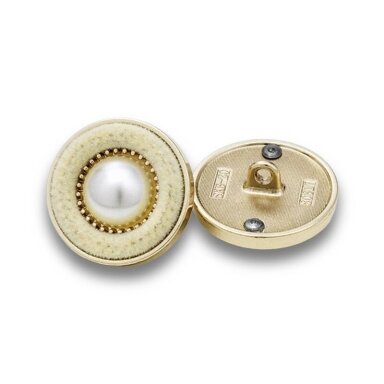 22mm kreminės ir aukso sp. metalinė saga su kilpute, 1vnt.